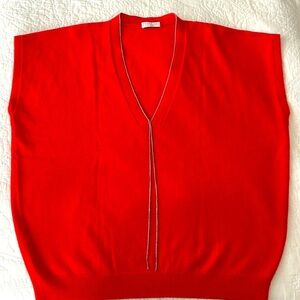 Brunello Cucinelli 100% Cashmere Red Sleeveless Top / Vest - Size Medium